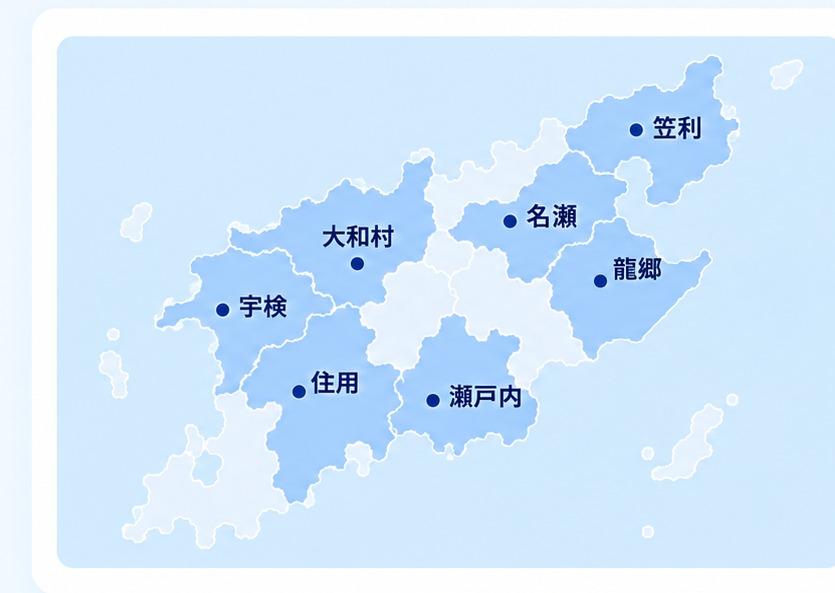 奄美大島エリア対応マップ