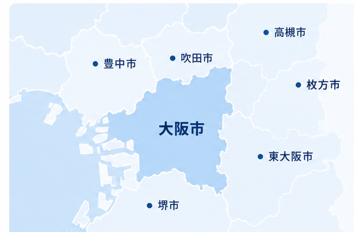 大阪エリア対応マップ