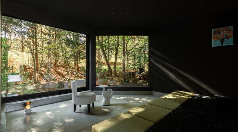 Photography sample: living room with a large window facing the garden