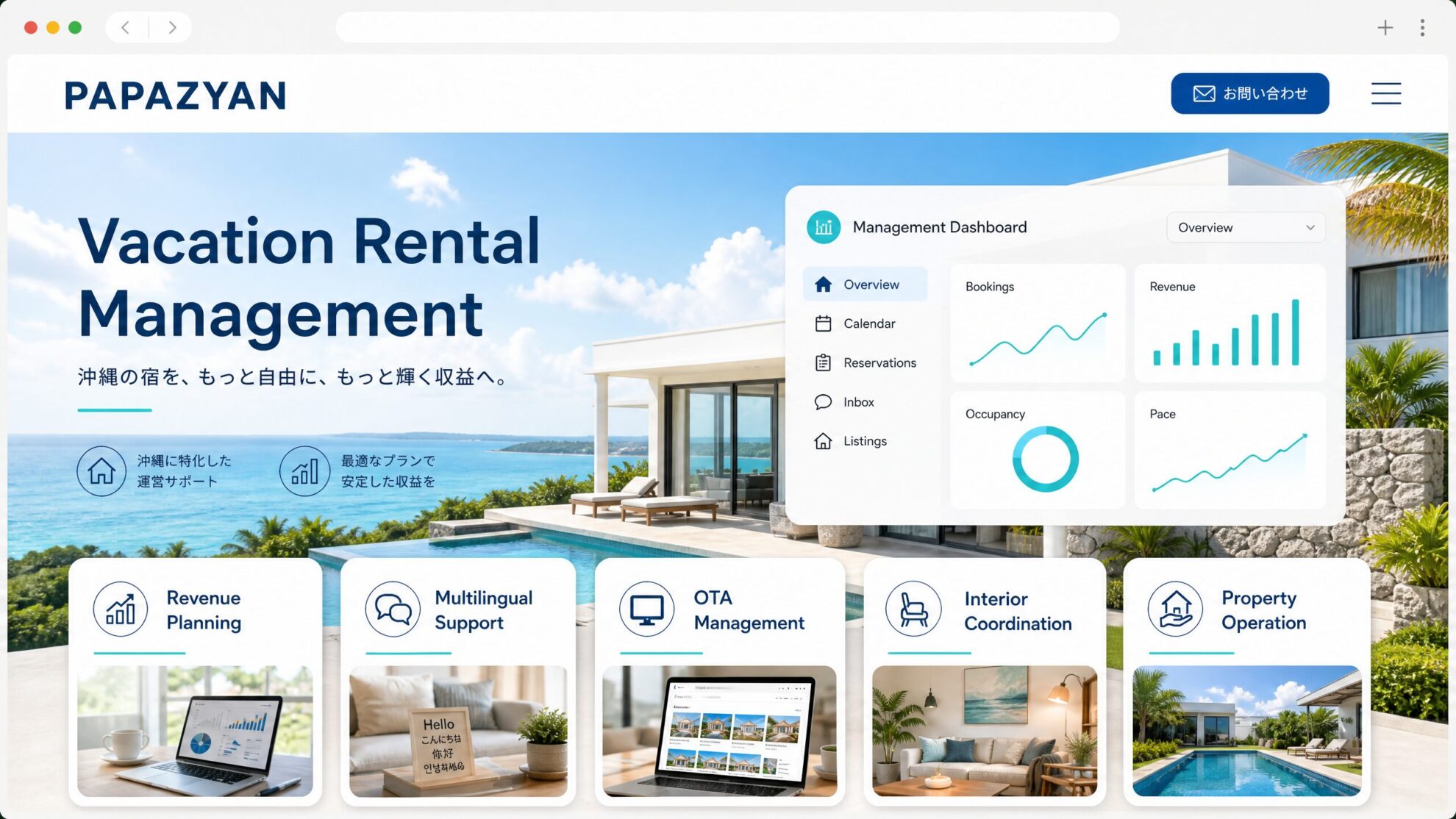 PAPAZYANの民泊運営代行イメージ